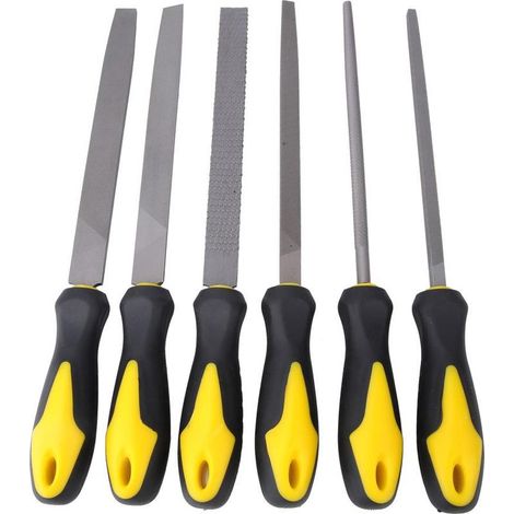 8-Zoll-Holzraspelset, Handwerkzeug aus Kohlenstoffstahl für die Bearbeitung von Holz, Metall, Glas und Keramik, 6-teilig (1/5)