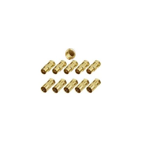 10 Pièces Adaptateur Mâle/Femelle de Type F vers Coaxial Mâle/Femelle, Câble Coaxial d'antenne TV Adaptateur F-Connecteurs Connecteur à Vis de Type F vers Convertisseur d'antenne Coaxiale RF (1/4)