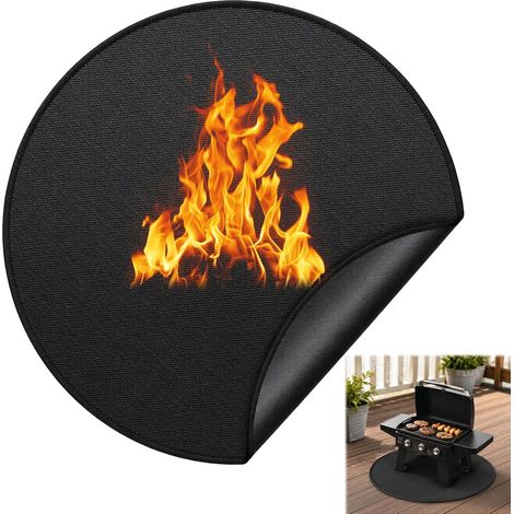 Tapis de protection pour brasero, 60 cm, rond, ignifuge, 3 couches, imperméable, pliable, tapis de protection contre la chaleur, pour barbecue (1/5)