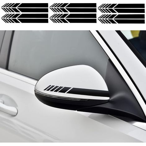 Car Rear View Mirror Stickers, Universal Modified Vinyl Stripe Decal Decoration Auto Racing Body Side Stripe Decal for Cars SUV Vehicles, Black (20 x 2 cm) (1/5)