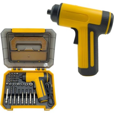 Tournevis Électrique Sans Fil Multifonction, Mini Perceuse-Visseuse Rechargeable pour Montage de Meubles et Bricolage Maison, Kit d'Outils Complet-x
