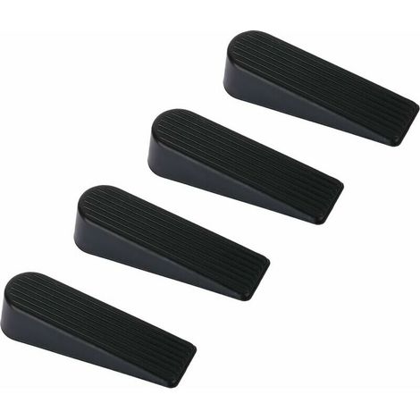 Cale Porte, 4 Pack Arrêt Cale de Porte Caoutchouc Mise A Niveau Arret de Porte, 100% Silicone, Non Toxique, Non Odeur, Noir (1/5)