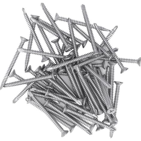 200 Stück selbstbohrende Schrauben mit Kreuzschlitz-Senkkopf, Edelstahl 410, 50 mm Nennlänge, M4.2-18 (1/5)