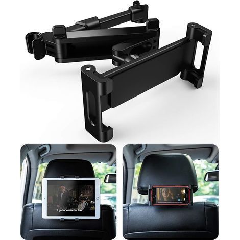 Support Tablette Voiture, Porte Tablette pour Voiture Appui-tête Universel Auto Rotation 360° Taille Réglable 6-12 Pouces pour iPad 2/3/4 / Mini/Air, Samsung Galaxy Tab et Téléphone (1/5)