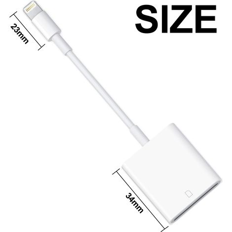 Lecteur De Carte SD - Compatible iPhone Lightning - Transfert Bidirectionnel - Vitesse Jusqu'à 100 Mo/s - Pour Cartes SD Et Micro SD - 1 Pièce (1/5)