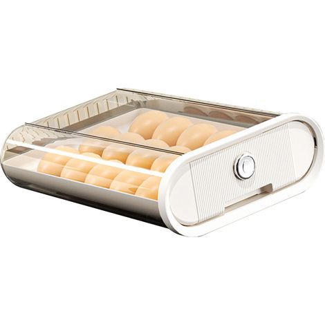 Boîte à œufs en plastique blanc, type tiroir, pour réfrigérateur ou cuisine. (1/5)