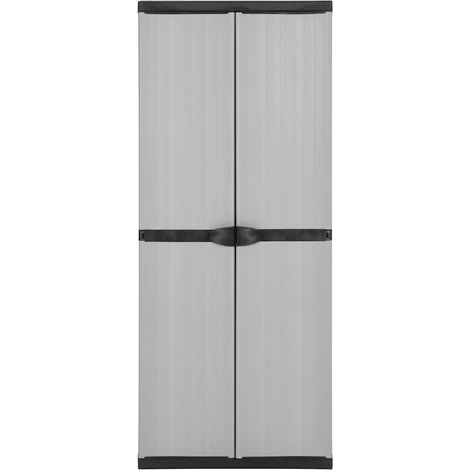 Maison Exclusive - Armadietto da Giardino con 3 Ripiani Grigio e Nero 68x40x168 cm (1/5)