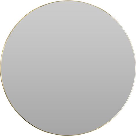 WELLHOME Specchio rotondo con cornice in metallo dorato Ø57 cm (1/3)