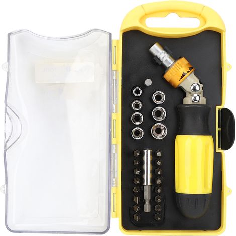 Jeu de tournevis professionnel en acier au chrome-vanadium, outil multifonction de réparation, coffret complet. (1/5)