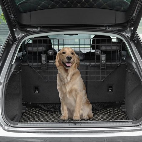 Grille de séparation voiture pour chien, universelle, réglable 90-120 cm, métal noir (1/5)