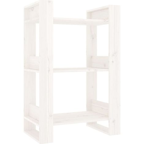 Maison Exclusive - Bücherregal/Raumteiler Weiß 60x35x91 cm Massiv