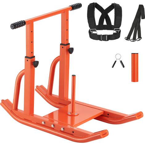VEVOR Slitta con Pesi, per Dischi 25 e 51 mm Slitte per Allenamento Fitness per Migliorare Velocita negli Esercizi Atletici, Attrezzatura per Allenamento con Maniglia Regolabile in Altezza, Arancione