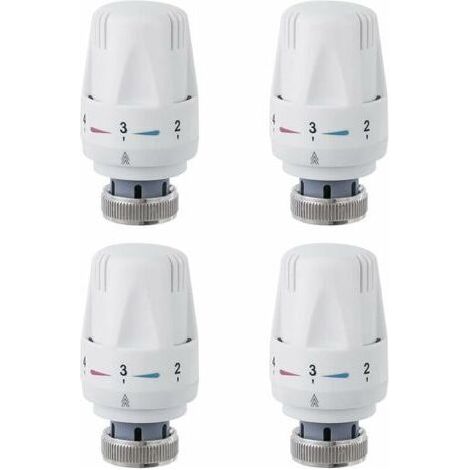 Tête De Radiateur, 4 Pièces Tête De Vanne De Radiateur, M30 x 1.5 Robinet Thermostatique Radiateur, Tête Thermostatique Pour Lavabo Salle De Bain WC
