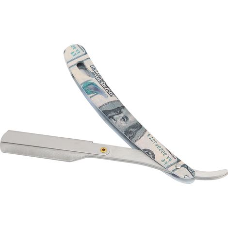 Porte-rasoir professionnel en acier inoxydable pour rasoir droit de sûreté (sans lame incluse) (1/5)