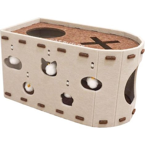 Grille à griffer intégrée pour chat, copeaux de grattage, trou de perçage félin, jouet interactif pour chat (1/5)