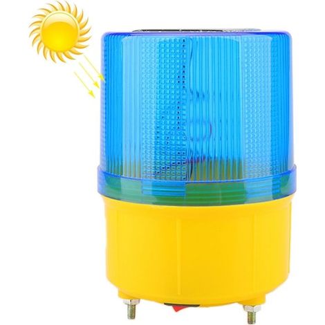 Lampe d'avertissement de sécurité solaire nocturne – Fixation par vis – Bleu – Pour chantier (1/5)