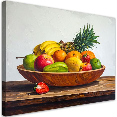Tableau déco Nature morte avec fruits exotiques sur une table 60x40 (1/4)