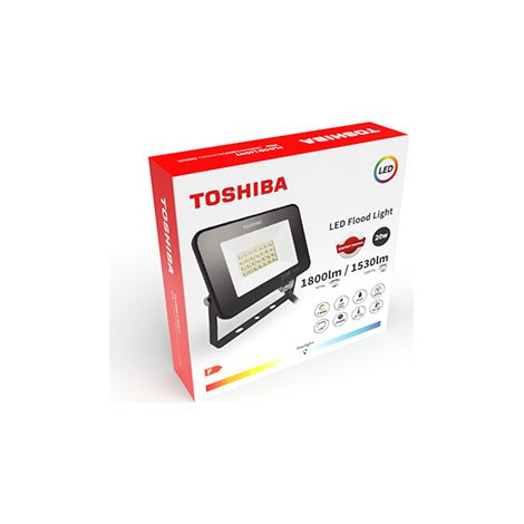 PROYECTOR LED TOSHIBA 20W 6500K IP65 - NEGRO