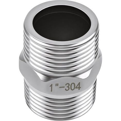 Raccord Double Fileté en Acier Inoxydable en Argent 1 Pouce (1/5)