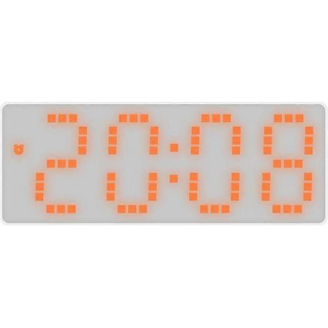 Réveil numérique à écran LED orange et commande vocale (1/5)