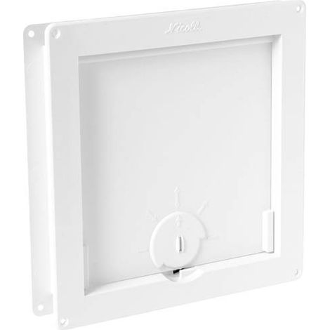 Nicoll – Chatière portée blanche pour petits animaux – Dimensions 205 x 205 mm – Verrouillage magnétique – Pose facile sans corrosion