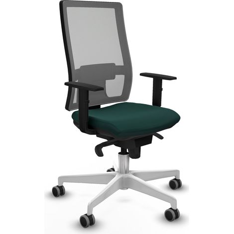 Horna sincro malla gris similpiel verde botella brazos 1D base blanca ruedas 65mm engomadas (1/5)
