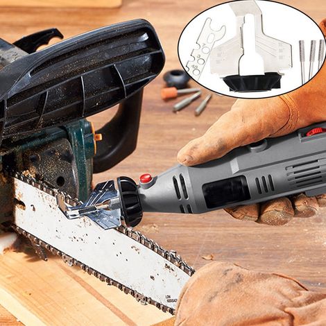 Affûteur Pour Chaîne De Tronçonneuse - Adaptateur Pour Perceuse Rotative - Tête En Acier Rapide - Longueur 70 mm - 1 Pièce (1/5)