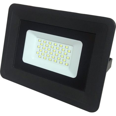 Projecteur LED 30W noir 6000K – Éclairage extérieur IP65 – 2400 lumens – Angle de diffusion 110° – Dimensions 159x122x26mm (1/3)