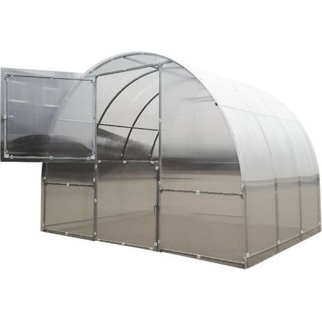 Serre tunnel polycarbonate larg 3 m Jura Easy, Long 10 m, Épaisseur 4 mm