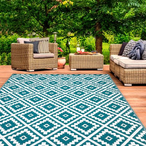 Alfombra exterior BAHAMAS azul pato 270 x 370 CM
