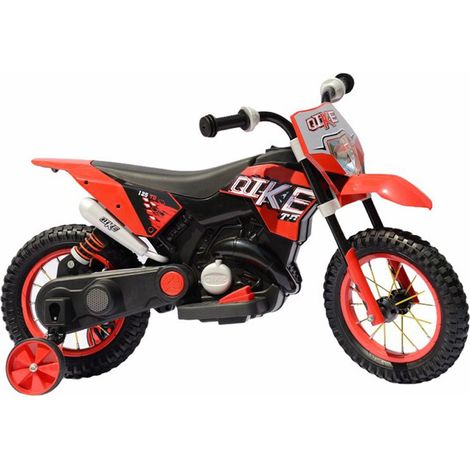 MOTO ELETTRICA PER BAMBINI MOTOCICLETTA 2 POSTI CON USB MP3 LED SOSPENSIONI E RUOTE IN GOMMA AD ARIA ROSSA