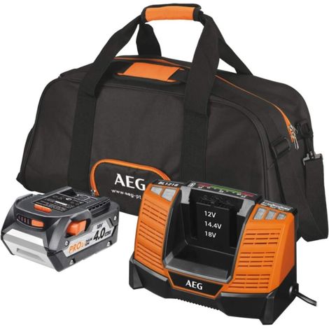Pack de batterie lithium 4.0Ah 18V – Chargeur rapide 80 min – Sac de transport inclus – Pour outils électroportatifs AEG (1/4)