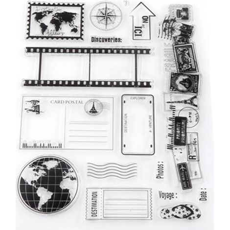 Sellos de silicona para scrapbooking, 14x18cm, sello de goma.