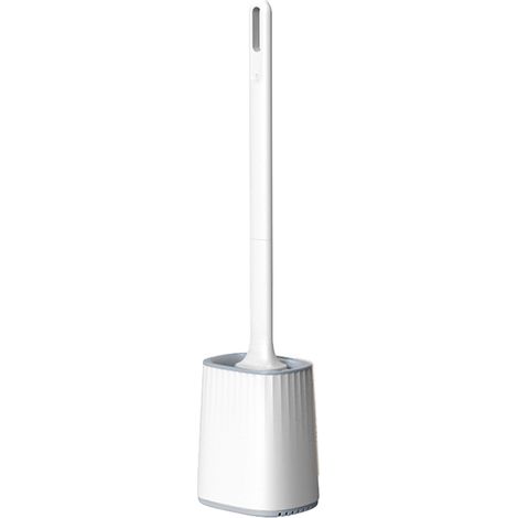 Brosse Toilette - Support Integré - Tête Plate Pour Nettoyage Profond Rebord Cuve - Usage Salle De Bain Et Camping-car - 1 Pièce (1/5)