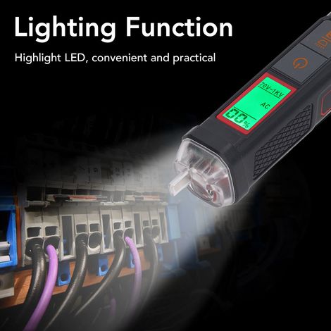 Détecteur d'électricité sans contact, testeur de tension alternative, stylo testeur électrique à affichage numérique avec LED (1/5)
