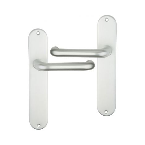 Ouvre&Déco – 2 poignées de porte HAARLEM sans trou, aluminium argent entraxe 195 mm (1/2)