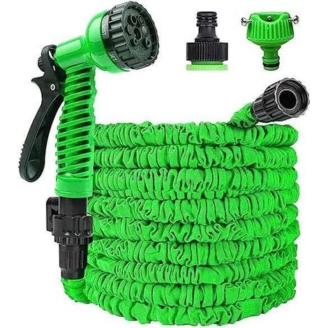 Extendable Garden Hose - Brand - Model - Anti-Kink - High Pressure - White