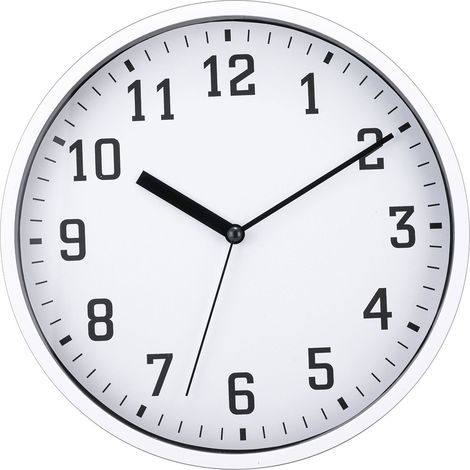Horloge Murale Silencieuse - Mouvement Non Sauteur - Verre Clair Protégé - Chiffres Arabes Gros - Pour Salle De Bain Cuisine Salon Chambre - 1 Pièce (1/5)