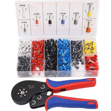 Kit de sertissage portable multifonction pince à bornes 1200 connecteurs avec poignée ergonomique (1/5)