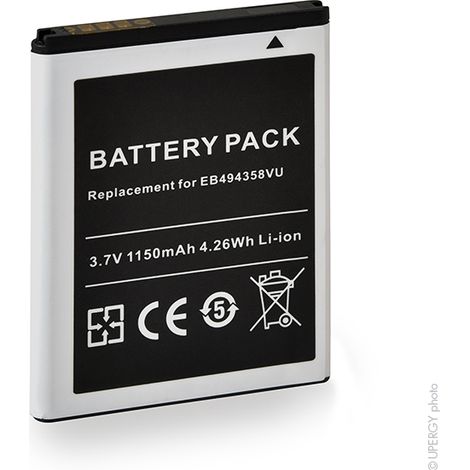 NX - Batterie téléphone, smartphone, GSM pour Samsung 3.7V 1150mAh - EB494358VU (1/3)