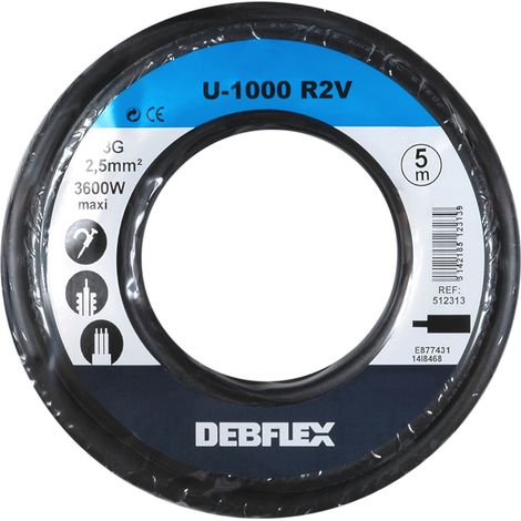 DEBFLEX - BOBINOT U1000R2-V 3G2.5 MM² 5M NOIR - 512313