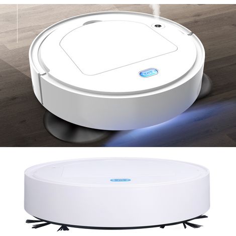 Mini balai intelligent 3 en 1 : balai, aspirateur, serpillère, vaporisateur, humidificateur. Rechargeable par USB, blanc. (1/5)