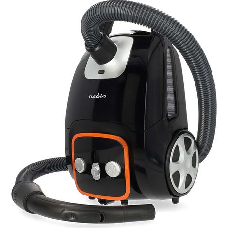 Nedis Staubsauger mit Beutel / Mit Beutel / 700 W / Staubkapazität: 3.0 l / Kombi-Bürste / Aktionsradius: 9.00 m / Steuerung Staubsauger / H13 / Anthrazit / Orange / Schwarz