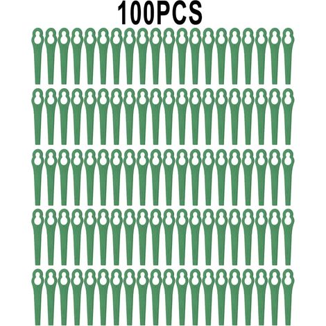 50/100 lames en plastique vert pour accessoires d'outils de jardin avec coupe-bordures sans fil FRTA20 A1