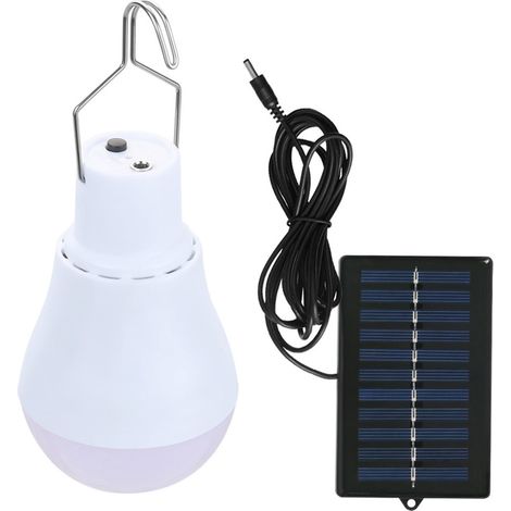 Lampe Solaire - Ampoule LED Rechargeable Portable - Pour Abri Animal Remise Tente Camping Extérieur Intérieur - 110 Lm 1 32 W 6500 K - 1 Pièce (1/5)