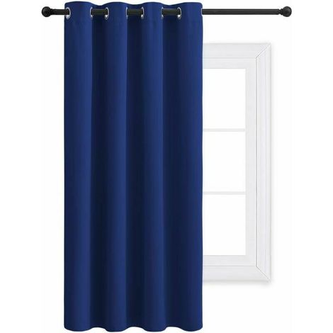 Décoration de Fenêtre Rideau - Rideaux Occultant Isolation Thermique avec Oeillets Solids Lourds pour Salon du Bébé Tombé Lourd, 132 cm Largeur sur 158 Hauteur, 1 Pièce, Bleu Marine (1/5)