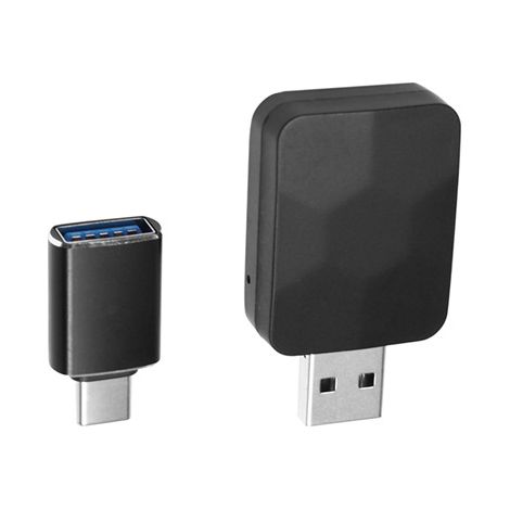 Compatible with Apple and Android phones, 2-in-1 wireless CarPlay to Android Auto (original wired connection). (1/5)