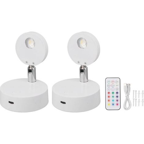 Projecteur LED rechargeable, éclairage photo, RGB, pour dressing, 13 couleurs, mini vitrine, lampe murale rotative (1/5)