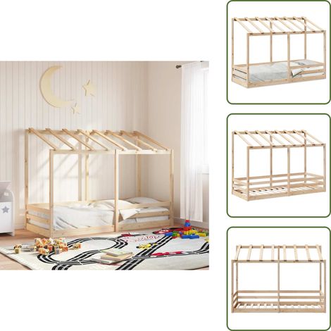 Lit pour enfants sans matelas 90x190 cm bois pin massif - Lit Enfant - Lit Bois - Lit Pin Massif - Lit Design Moderne - Lit Cabane