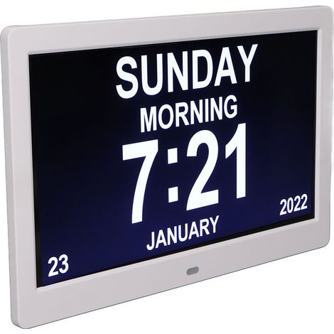 Cadre Photo Numérique 10 Pouces avec Horloge et Alarme, Télécommande incluse, Écran HD 1024x600, Alimentation Universelle 100‑240V, Prise UE